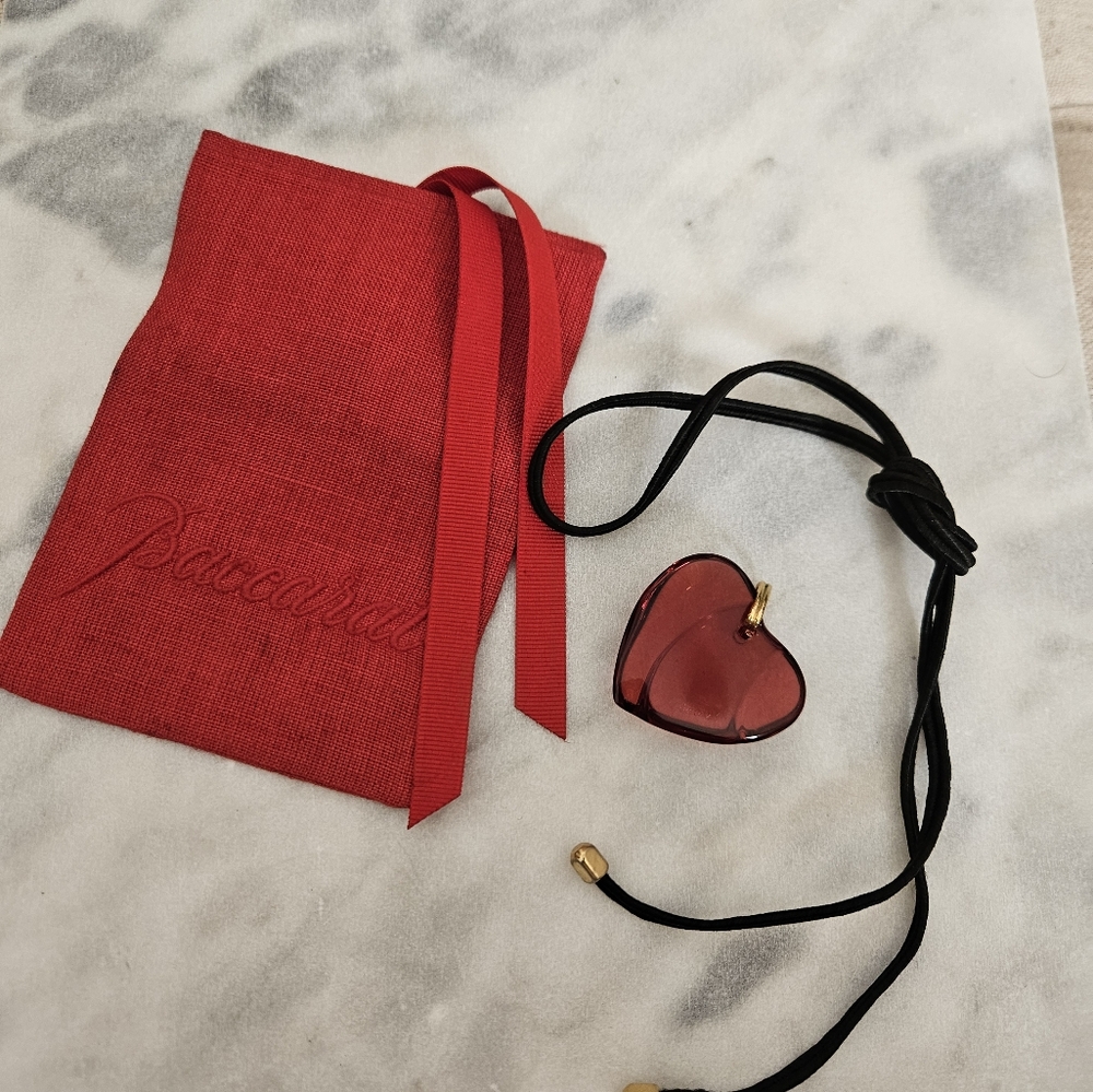 Baccarat Red and Gold Heart Necklace